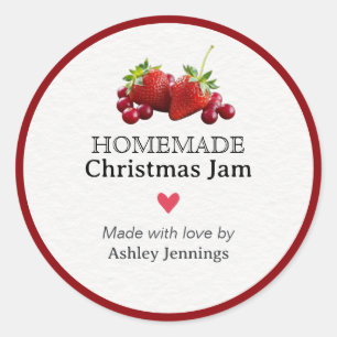Zelfgemaakte Kerstjam Label Aangepaste Sticker