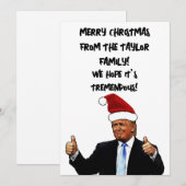 ZELFGEMAAKTE KERSTKAART VAN DONALD TRUMP (Voorkant / Achterkant)
