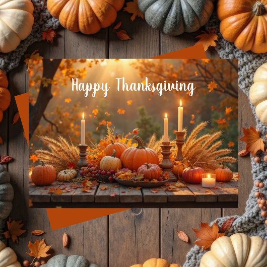 Zelfgemaakte kerstkaart voor Thanksgiving Kaart