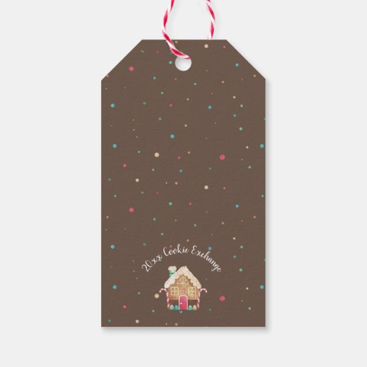 Zelfgemaakte kerstkoekjes en peperkoekjeshuis cadeaulabel (Achterkant)