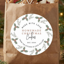 Zelfgemaakte kerstkoekjes gebakken goederen label