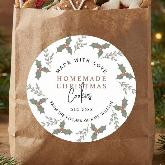 Zelfgemaakte kerstkoekjes gebakken goederen label