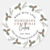 Zelfgemaakte kerstkoekjes gebakken goederen label (Voorkant)