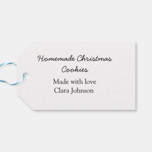 Zelfgemaakte kerstkoekjes gemaakt met liefde voeg cadeaulabel (Achterkant Horizontaal)