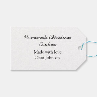 Zelfgemaakte kerstkoekjes gemaakt met liefde voeg  cadeaulabel