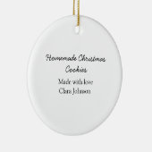 Zelfgemaakte kerstkoekjes gemaakt met liefde voeg  keramisch ornament (Rechts)