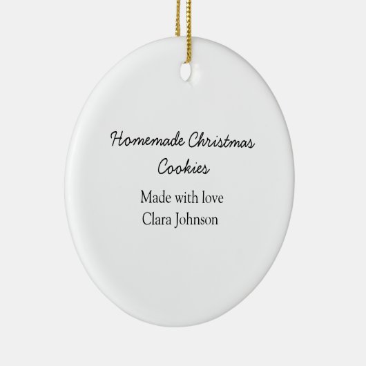 Zelfgemaakte kerstkoekjes gemaakt met liefde voeg  keramisch ornament (Rechts)