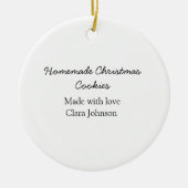 Zelfgemaakte kerstkoekjes gemaakt met liefde voeg  keramisch ornament (Voorkant)