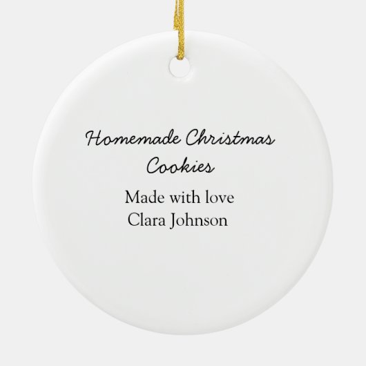 Zelfgemaakte kerstkoekjes gemaakt met liefde voeg  keramisch ornament (Achterkant)