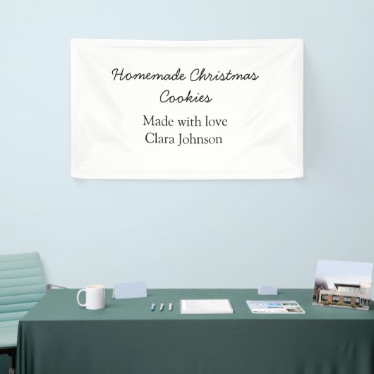Zelfgemaakte kerstkoekjes gemaakt met liefde voeg  spandoek (Beurs)