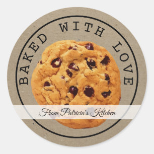 Zelfgemaakte kerstkoekjes Kraft gebakken met liefd Ronde Sticker
