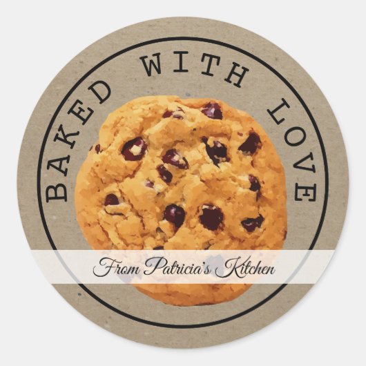 Zelfgemaakte kerstkoekjes Kraft gebakken met liefd Ronde Sticker (Voorkant)