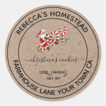 Zelfgemaakte Kerstkoekjes Vintage Santa-labels