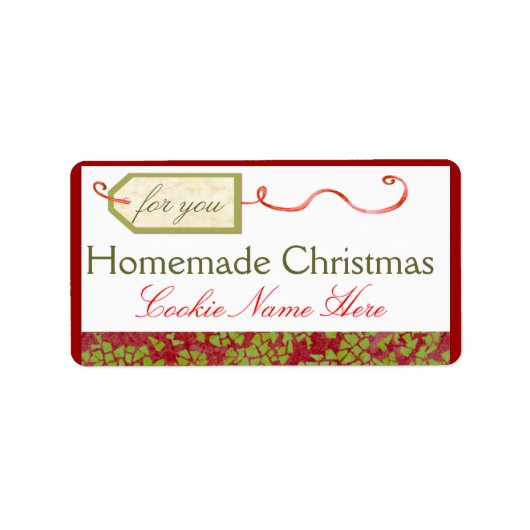 Zelfgemaakte kerstreceptenetiketten etiket (Voorkant)