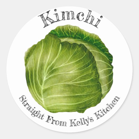 Zelfgemaakte Kimchi Zakelijke Voedsel Label (Voorkant)