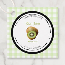 Zelfgemaakte Kiwi Jam Label Met Ingredienten