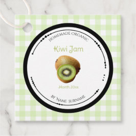 Zelfgemaakte Kiwi Jam Label Met Ingredienten
