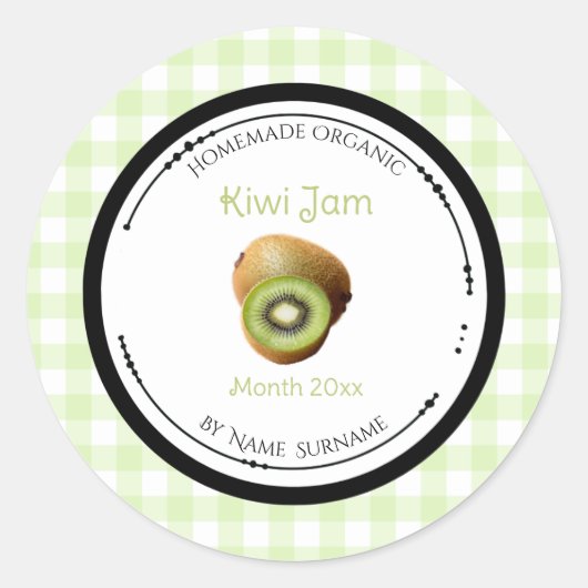 Zelfgemaakte Kiwi Jam Label Sticker (Voorkant)