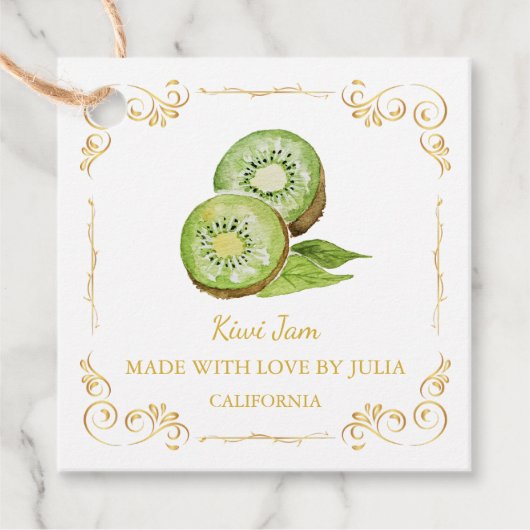  Zelfgemaakte Kiwi Jam Square Hang Label (Voorkant)