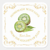  zelfgemaakte Kiwi Jam Square Label (Voorkant)