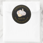 Zelfgemaakte knoflookolie Label | Zwart (Tas)