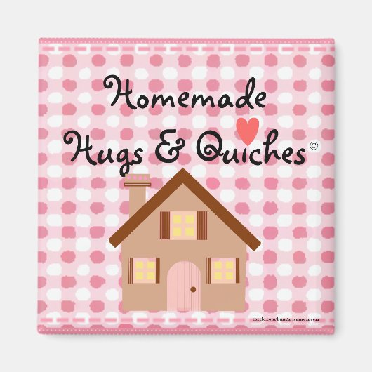 Zelfgemaakte knuffels Pink Gingham Magneet (Voorkant)