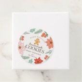 Zelfgemaakte koekjes Floral Cream Vakantie Bedankjes Labels (In situ)