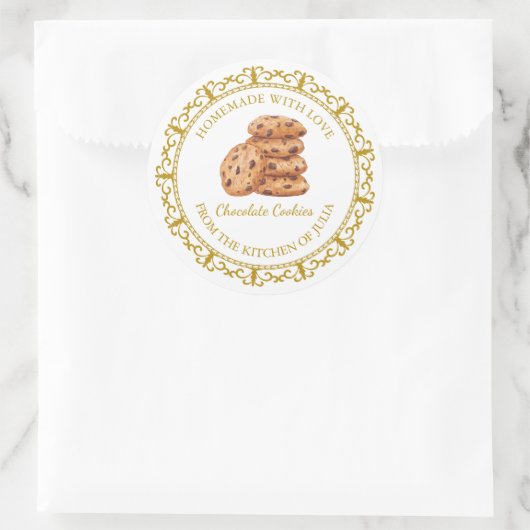 zelfgemaakte koekjes label l wit (Tas)