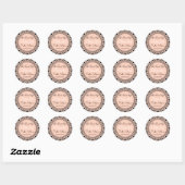 Zelfgemaakte koekjes roze kant ronde sticker (Vel)