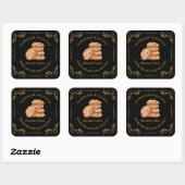 zelfgemaakte koekjes vierkant label l zwart (Vel)