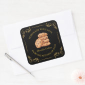 zelfgemaakte koekjes vierkant label l zwart (Envelop)