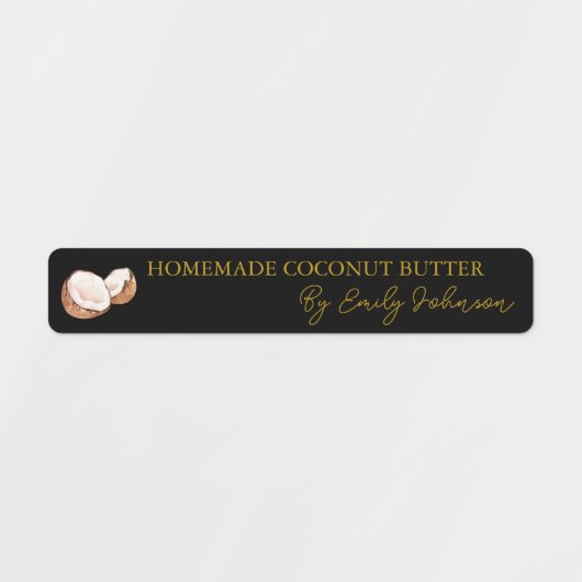Zelfgemaakte kokosnoot boter dun label (Design 1)
