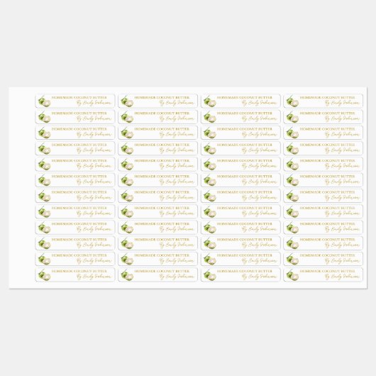 Zelfgemaakte kokosnoot boter dun label (Vel)