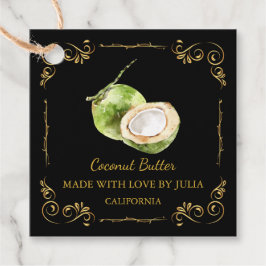 zelfgemaakte kokosnoot boter Square Hang Label