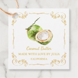 zelfgemaakte kokosnoot boter Square Hang Label