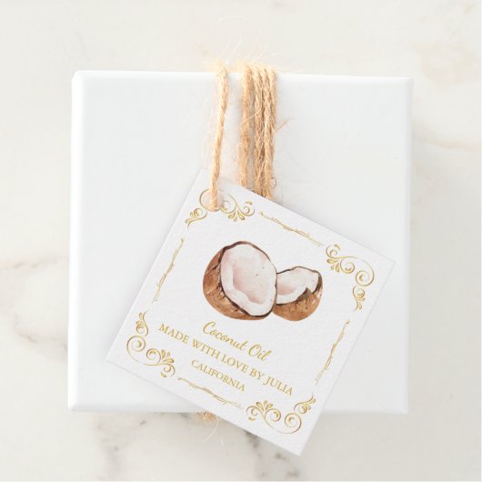  Zelfgemaakte Kokosolie Plein Hang Label (In situ)