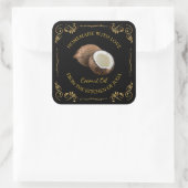  zelfgemaakte kokosolie vierkant label (Tas)