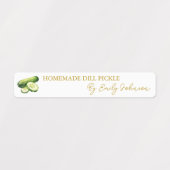 Zelfgemaakte komkommer Dill Pickle Thin Label (Design 1)