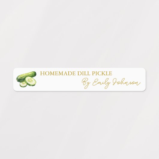 Zelfgemaakte komkommer Dill Pickle Thin Label (Design 1)
