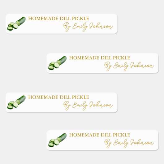 Zelfgemaakte komkommer Dill Pickle Thin Label (Groep)