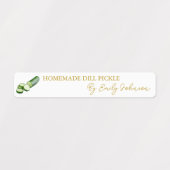 Zelfgemaakte komkommer Dill Pickle Thin Label (Design 1)