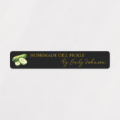 Zelfgemaakte komkommer Dill Pickle Thin Label (Design 2)