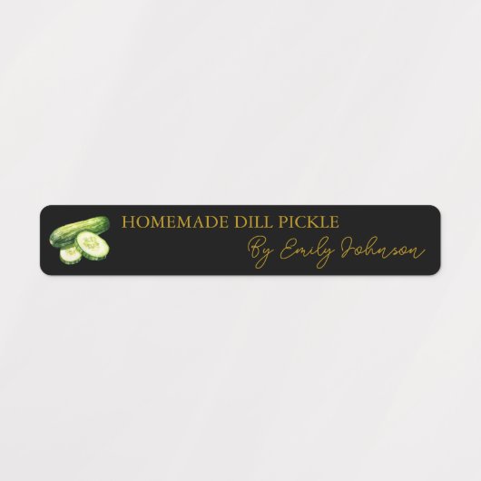 Zelfgemaakte komkommer Dill Pickle Thin Label (Design 2)