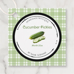 Zelfgemaakte Komkommerpickles Groen Label Hangtag