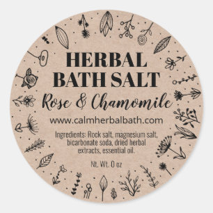 Zelfgemaakte Kraft Kruiden Bad Zout Labels