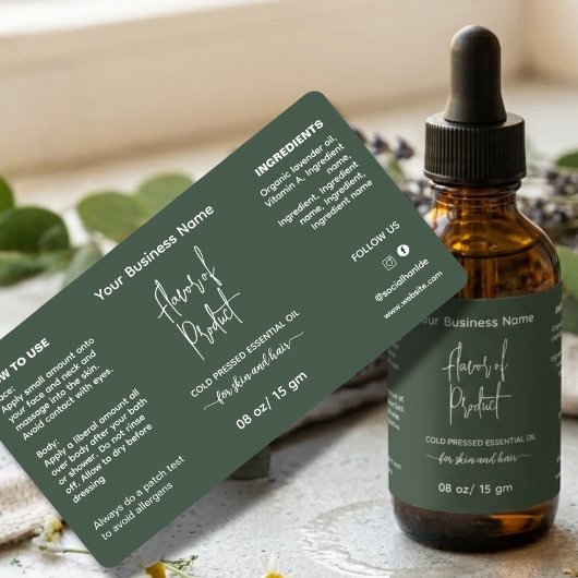 Zelfgemaakte Kruiden 2 oz Etherische Olie Fles Lab Etiket