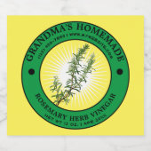 zelfgemaakte kruiden azijn label Sjabloon Likeurfles Etiket (Enkel label)