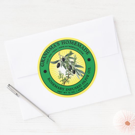  zelfgemaakte kruiden olijfolie label Sjabloon (Envelop)