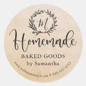 Zelfgemaakte Laurel Kraft Custom Product Verpakkin Ronde Sticker (Voorkant)