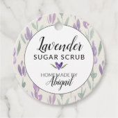 Zelfgemaakte lavendel badzouten of suikerscrub bedankjes labels (Voorkant)